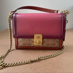 Coach Hutton Shoulder Bag Colorblock Signat Canvas
